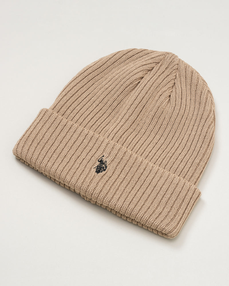 Logo Knit Cap　ロゴニットキャップ　ダブルホースマン刺繍　PLCM950-03