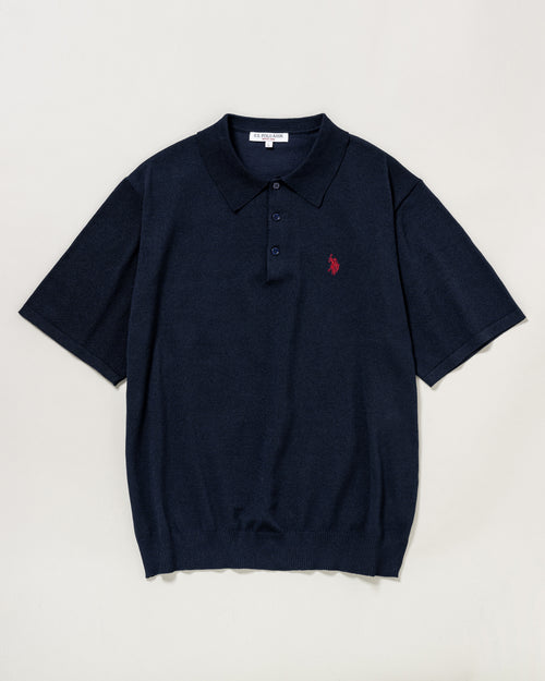 【24夏新作】Knit Polo Shirt　ニットポロシャツ　 ダブルホースマン刺繍　PLM42400