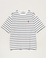 【24夏新作】T-shirt　 半袖ボーダーTシャツ　ダブルホースマン刺繍　PLM42213