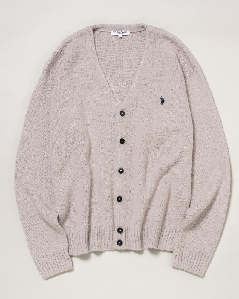 Shaggy Knit Cardigan　シャギーニットカーディガン　 ダブルホースマン刺繍　PLM43400