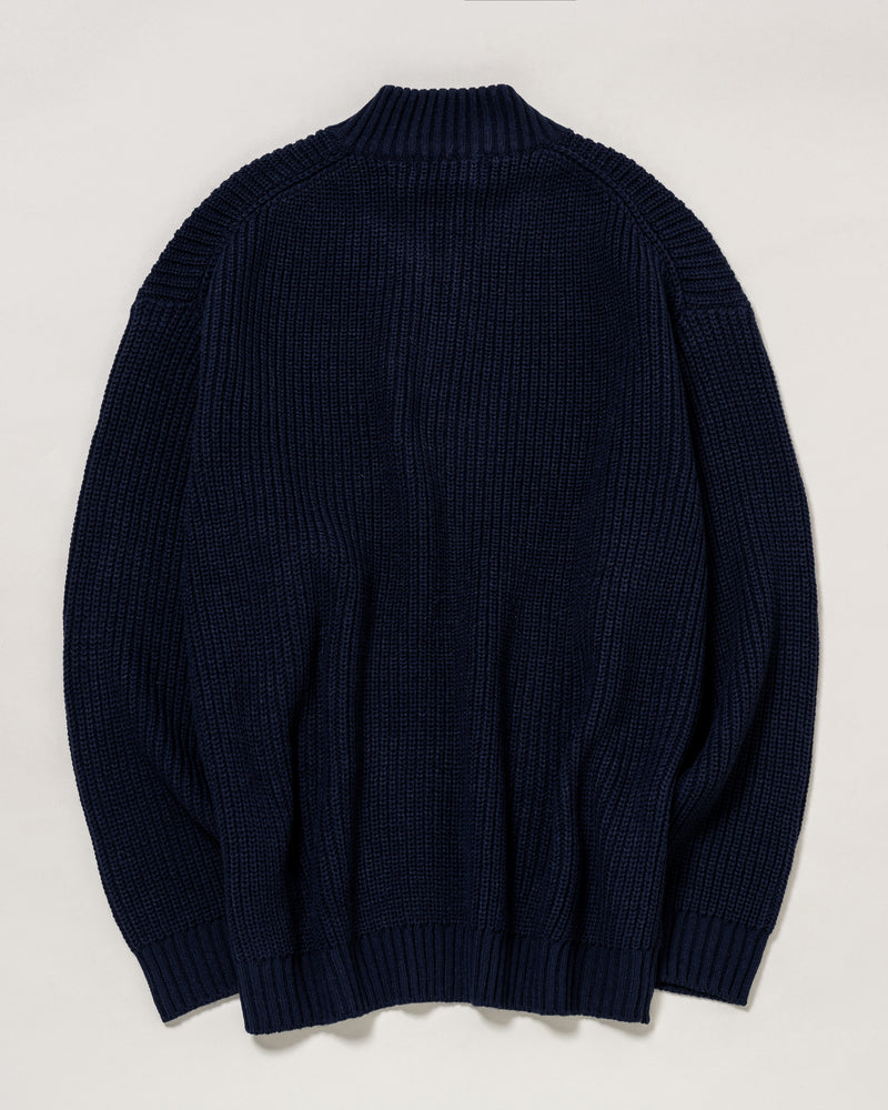 Half Zip Knit　ハーフジップニット　ダブルホースマン刺繍　PLM43401