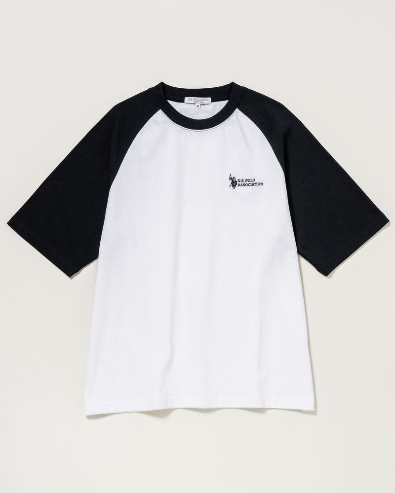 【24夏新作】Raglan Short Sleeve T-shirt　ラグランオーバーサイズTシャツ　ダブルホースマン刺繍　PLM42215