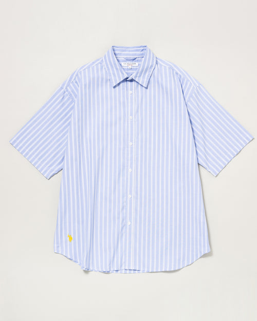 【24夏新作】Regular color shirt　カラー半袖シャツ　ダブルホースマン刺繍　PLM42702