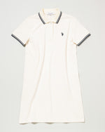 Polo Shirt dress　配色ポロワンピース　ダブルホースマン刺繍鹿の子　PLL51101