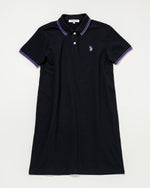 【予約商品】Polo Shirt dress　配色ポロワンピース　ダブルホースマン刺繍鹿の子　PLL51101