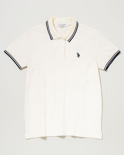 【予約商品】Polo Shirt　配色ポロシャツ　ダブルホースマン刺繍鹿の子　PLL51102