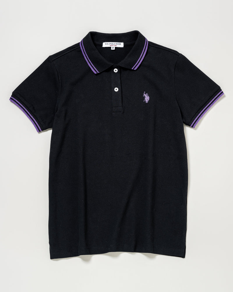 Polo Shirt　配色ポロシャツ　ダブルホースマン刺繍鹿の子　PLL51102