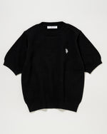 【予約商品】knit pullover　半袖ニットプルオーバー　ダブルホースマン刺繍　PLL51405