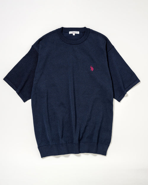 crew neck knit　クルーネックニット　ダブルホースマン刺繍　PLM51400